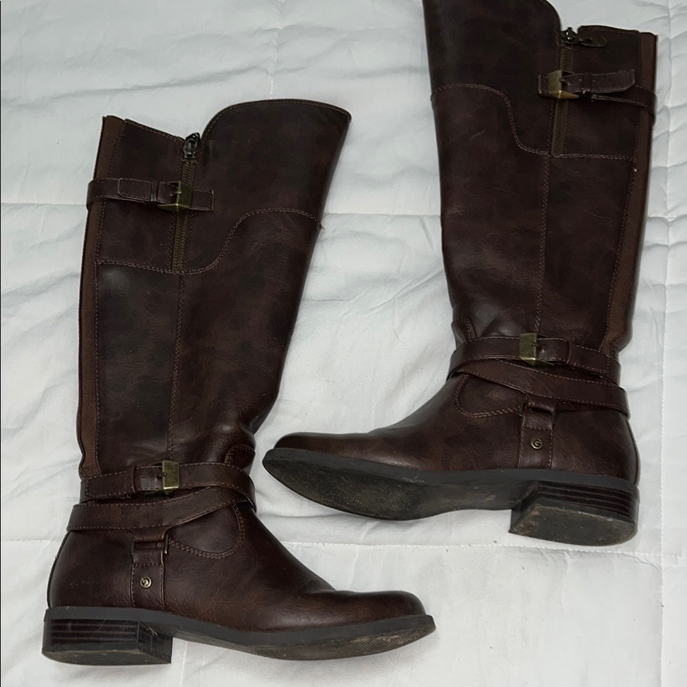 G by guess Brown Leather Knee-High Boots